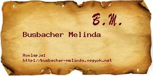 Busbacher Melinda névjegykártya
